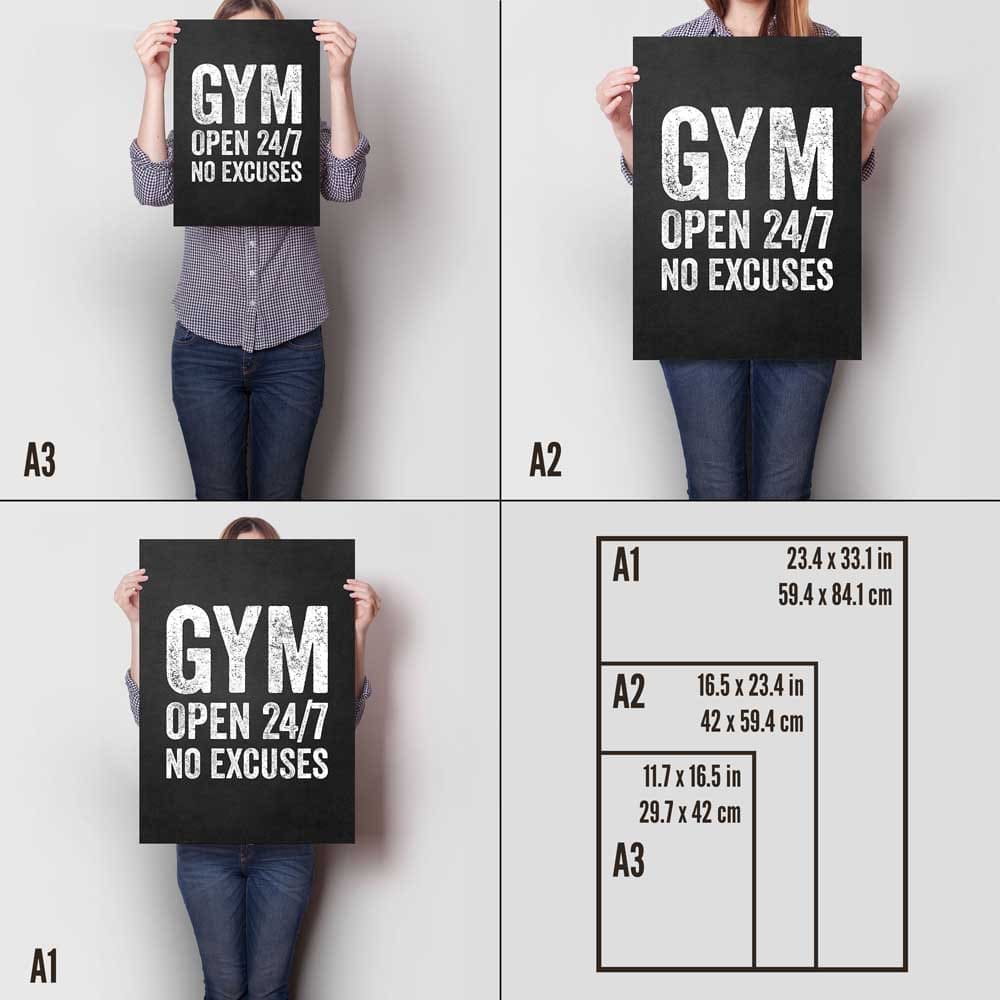 Gym Open 247 No Excuses A Sizes
