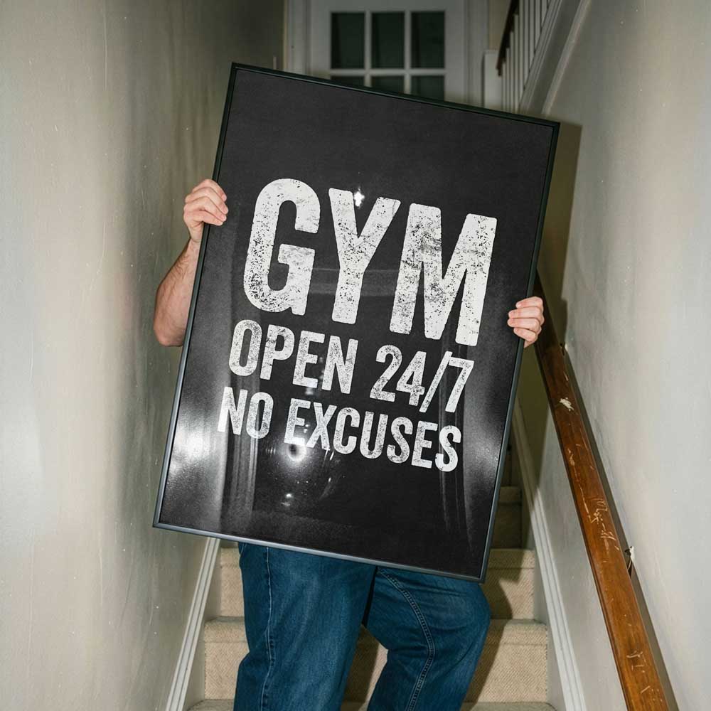 Gym Open 247 No Excuses Mockup